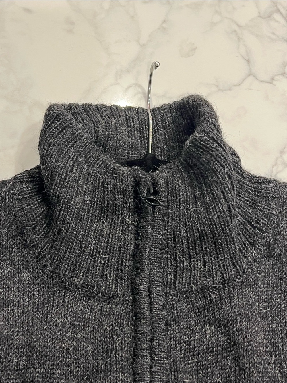 Simply Natural 100% Alpaca Dark Gray Full Zip Sweater - Men's Large - Picture 9 of 11